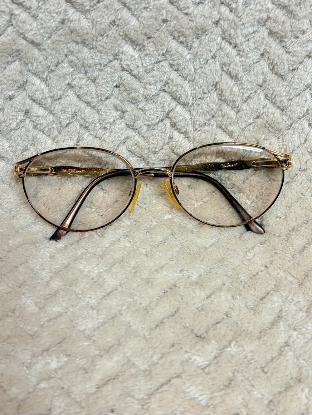 Vintage Tura Gold Tortoise Oval Glasses Frames Only Librarian Chic Officecore